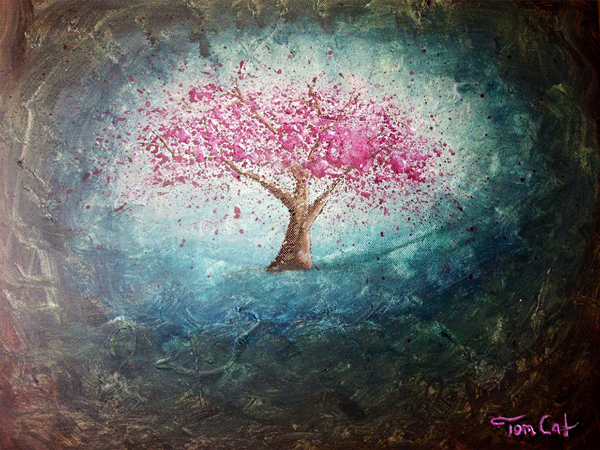 Tree Baum Gemälde Pastell