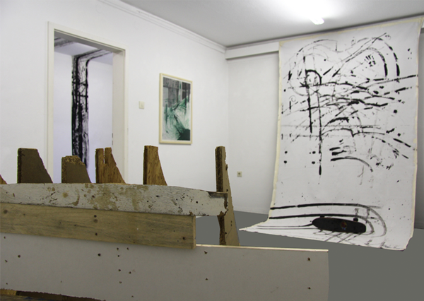 wallperspectvie Skateboardausstellung abstrakt